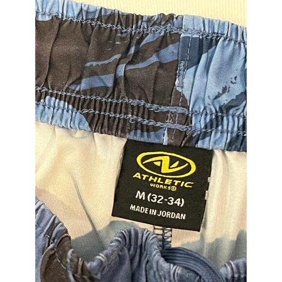 Athletic Works Blue Black Training Shorts Mens M (32-34) - Picture 3 of 3